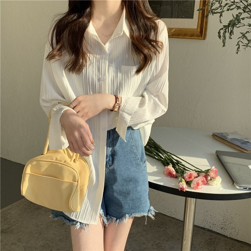 Loose Sun Screen Casual Blouse Shirt