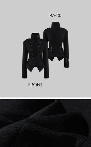 Structured Double-Breasted Cropped Jacket
