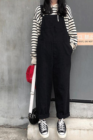 Loose Solid Wide Leg Trendy Jumpsuits