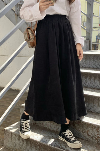 High Waist Loose Vintage Black Skirts