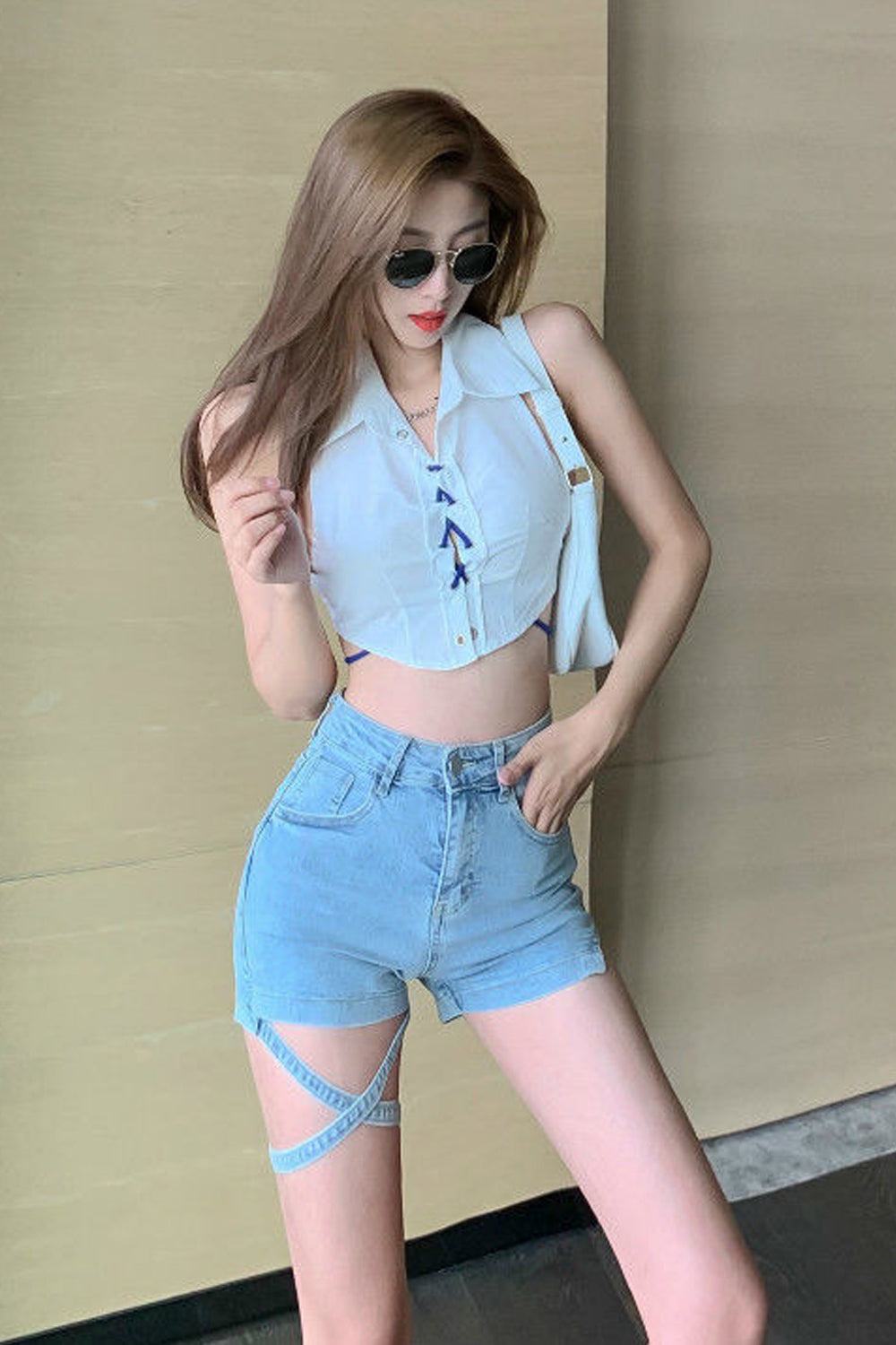 Sexy Sling-Jeansshorts 