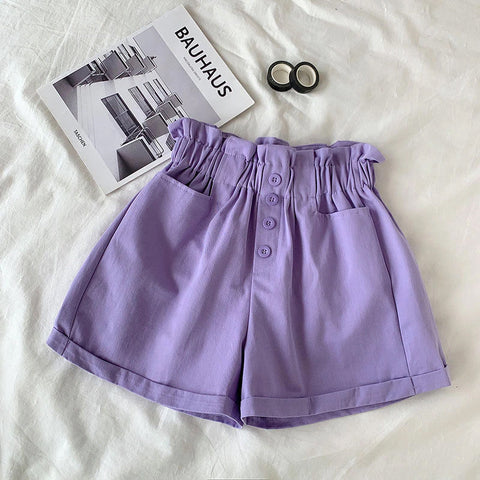Elastic Waist Cute Colors Casual Shorts Pants