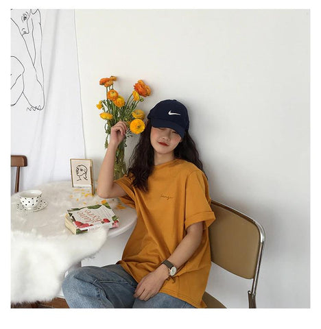 Vintage Orange Hemd mit Buchstabentasche