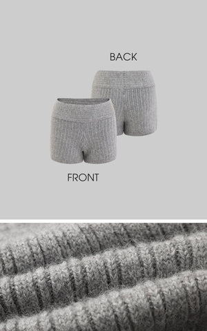 Off-Shoulder Knit Sweater and Shorts Set
