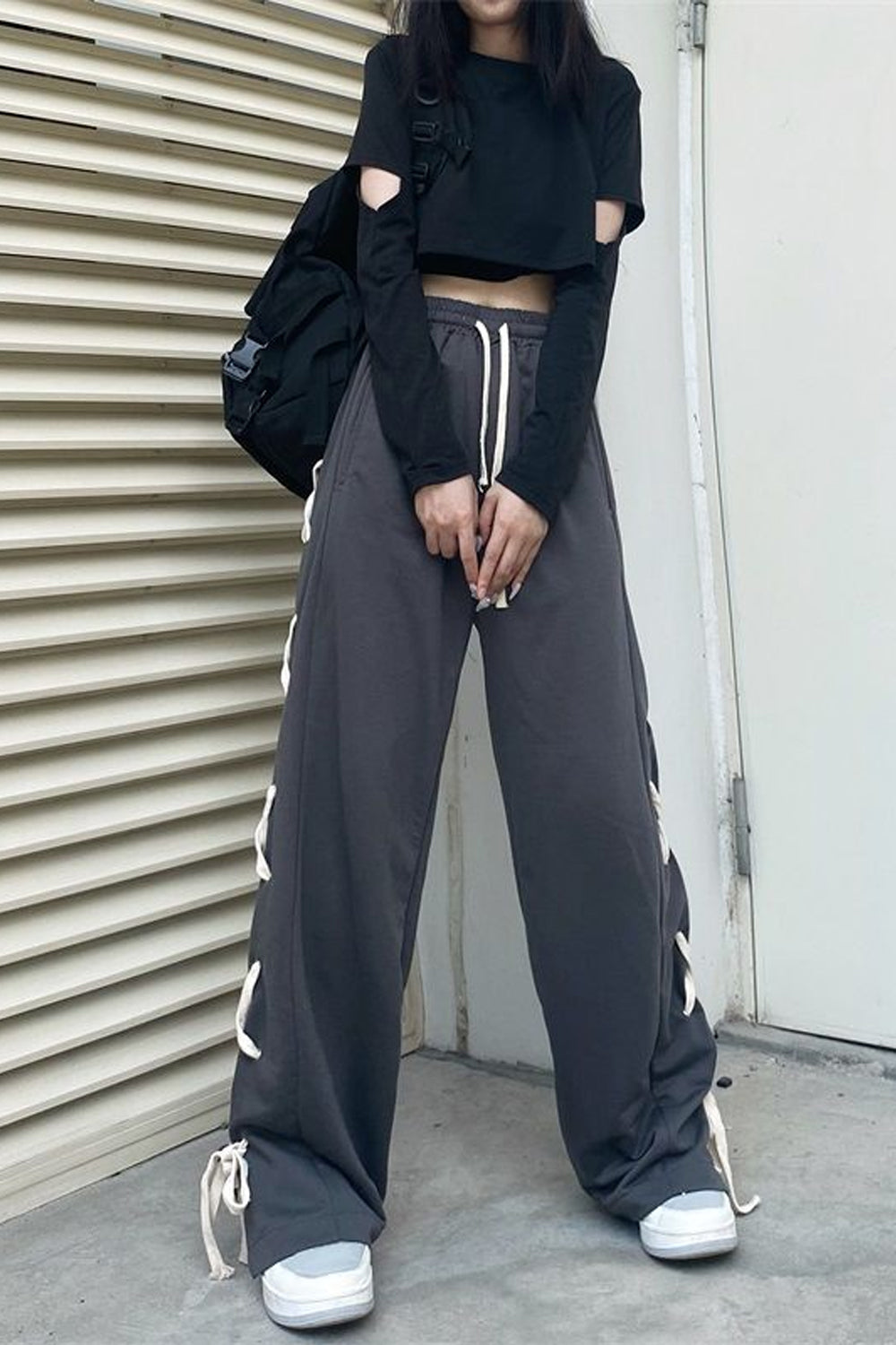 Loose Side Tie Style Jogging Pants