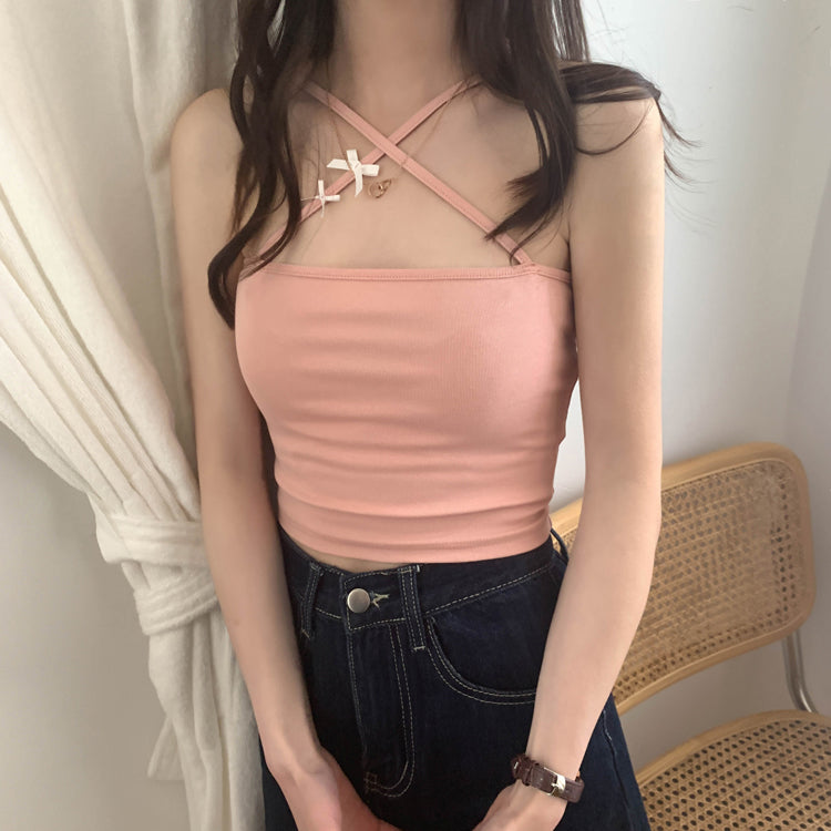 Sexy Halter Cross Slim Crop Tops