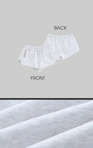 Retro Lettering Print Hoodie + High-Waisted Shorts Set