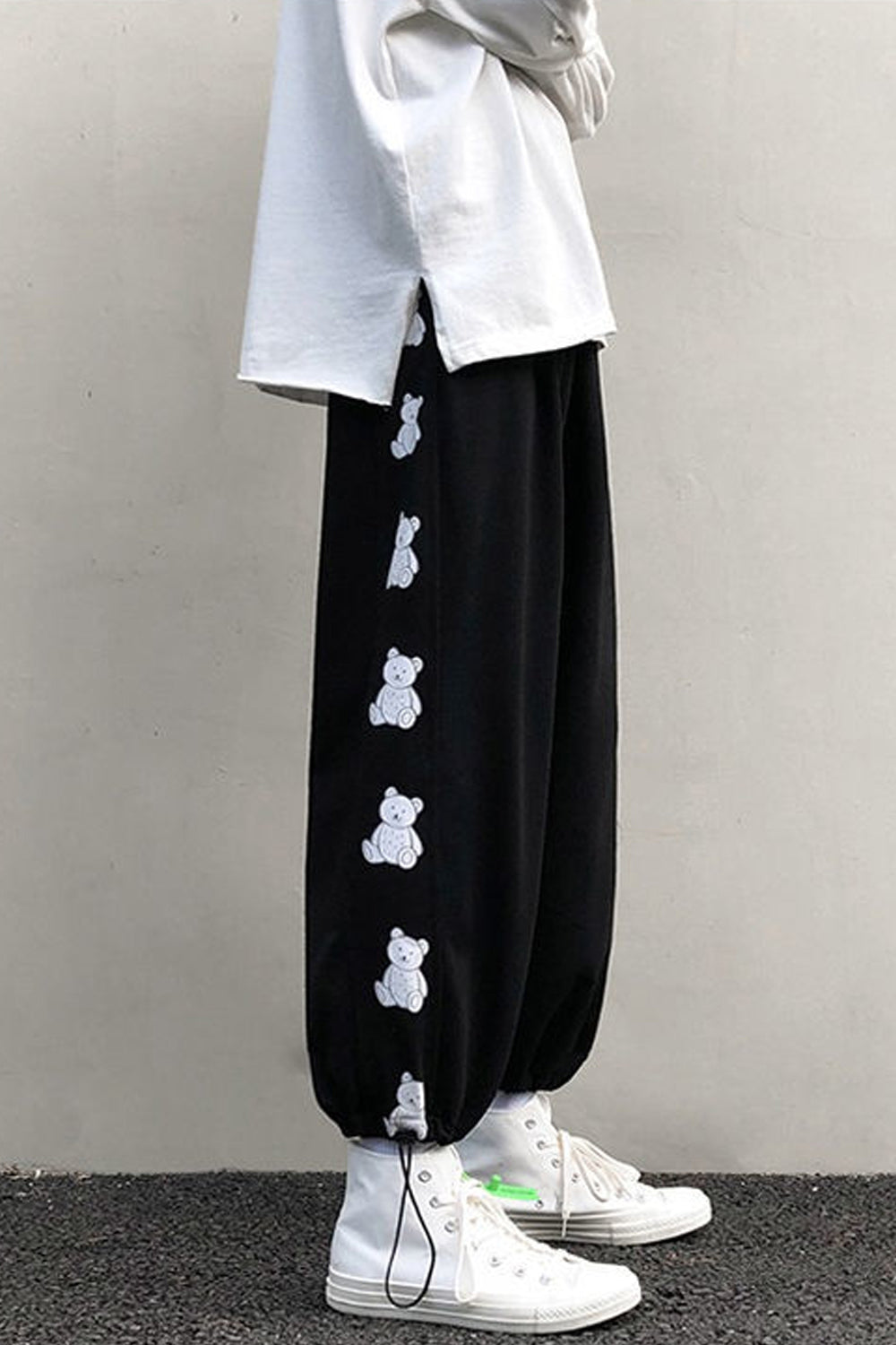 Cute Bear Side Printed Jogging Sweatpants