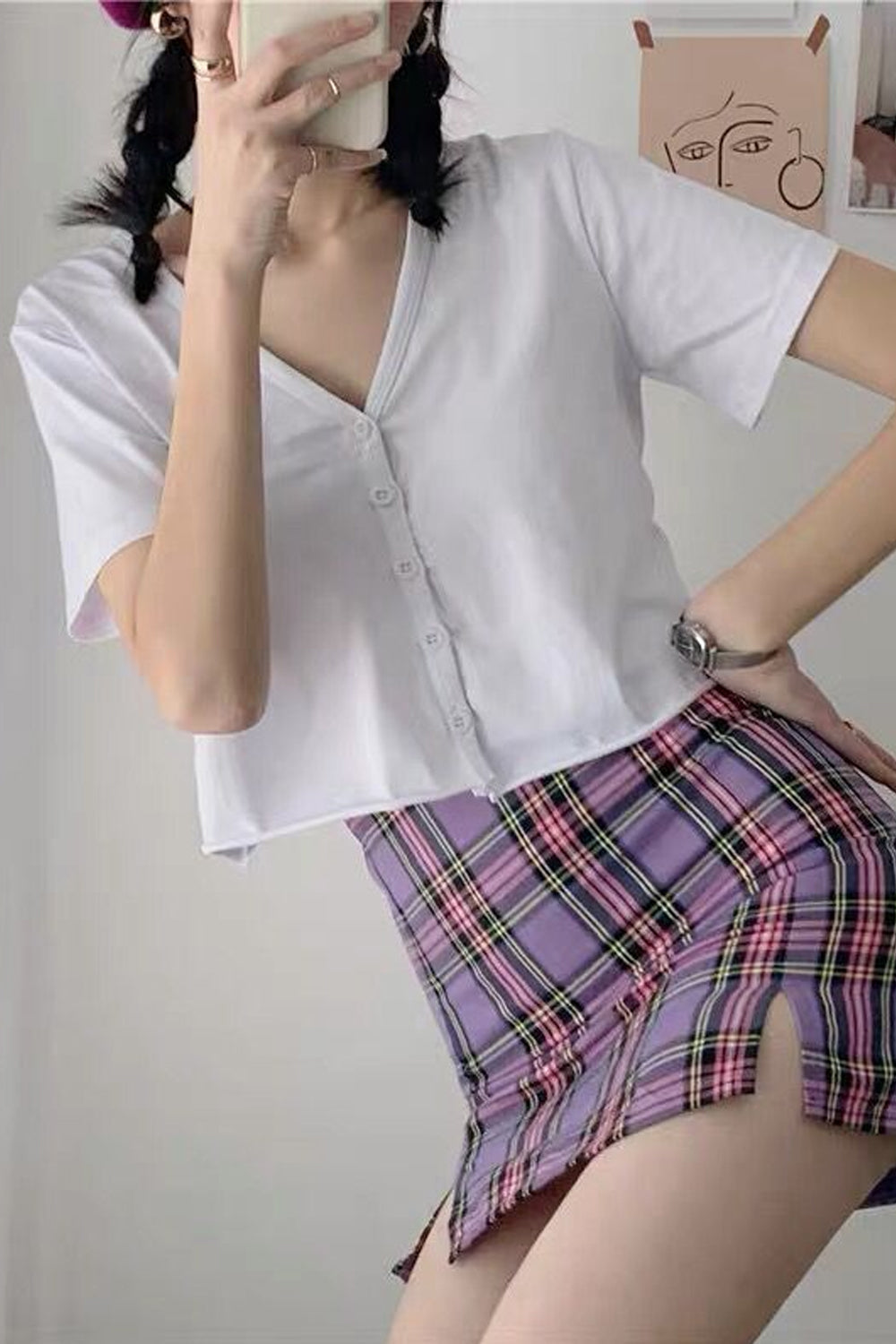 Summer V-Neck Sexy Cropped Shirt