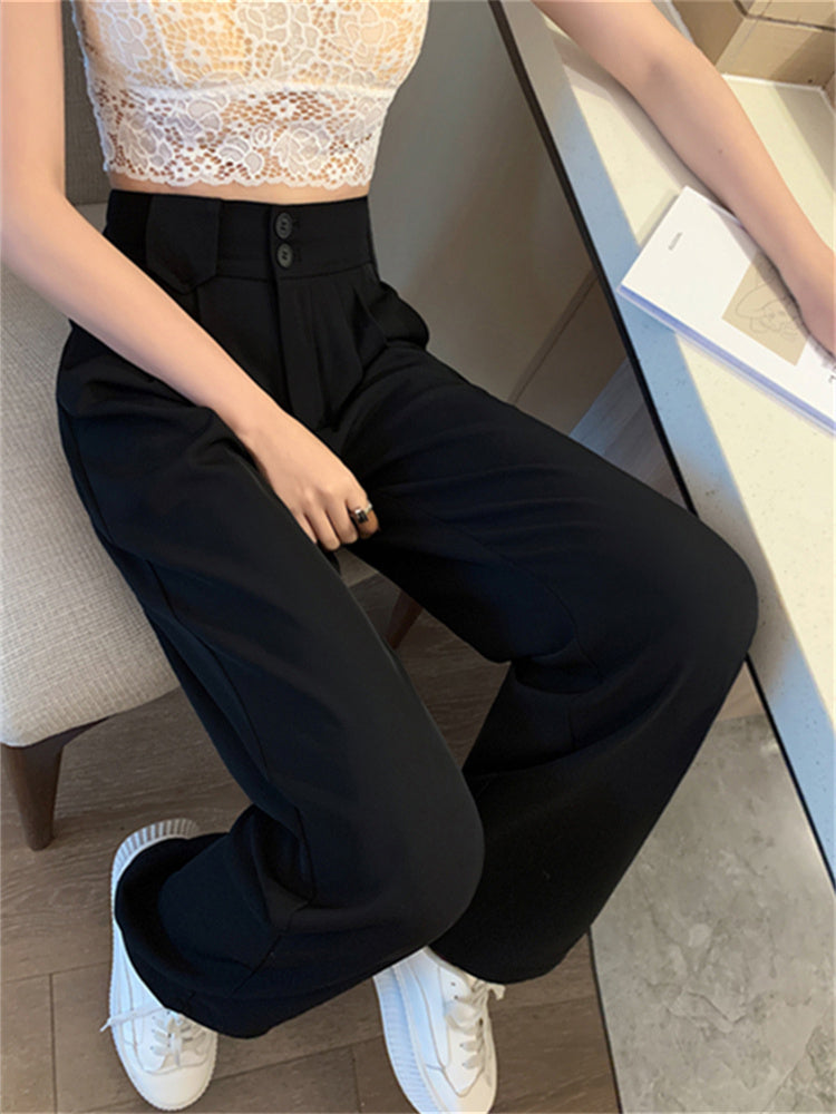 High Waist Wide Leg Office Pants