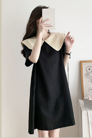 Cute Bow Doll Collar Retro Mini Dress