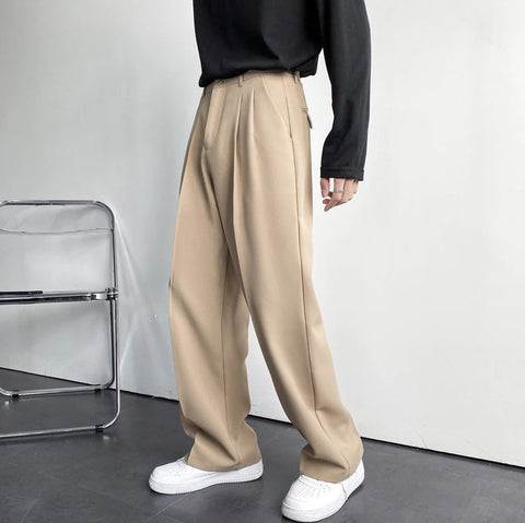 High Waist Loose Casual Straight Long Pants