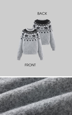 Polar Jacquard Knit Sweater & Scarf Set
