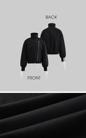 Cuffed Drawstring Sleeve Jacket