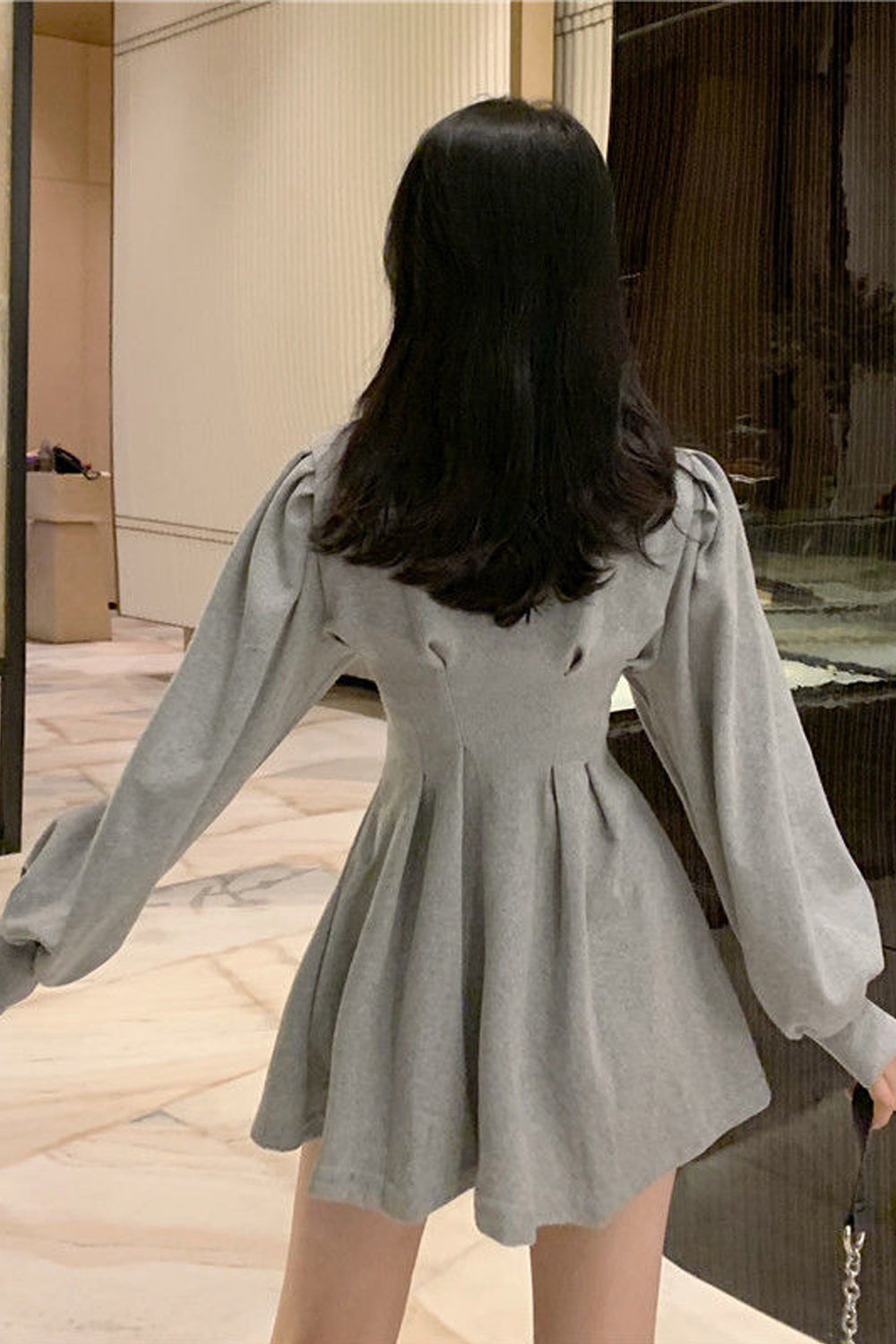 Long Sleeve O-Neck Elegant Dress