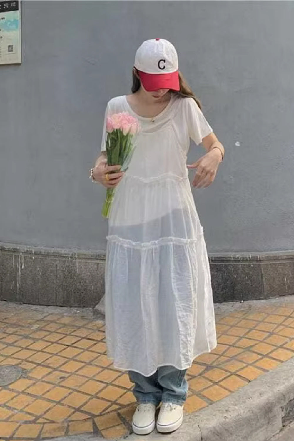Long Sexy Transparent Summer Camisole Dress