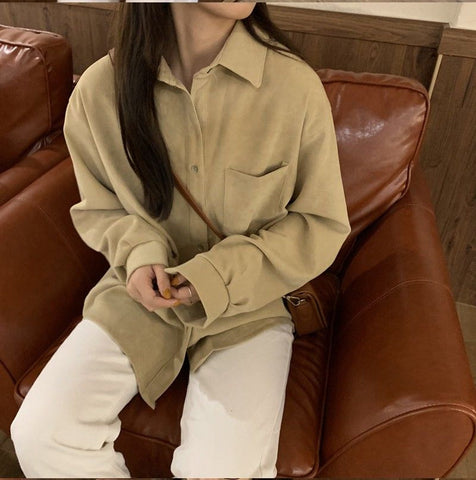 Retro Colors Casual Corduroy Shirt