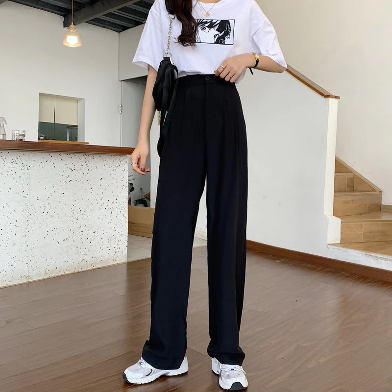 High Waist Elegant Long Office Pants