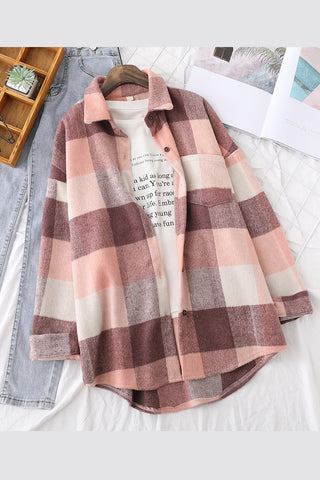 Big Plaid Woolen Thick Oversize Shirt