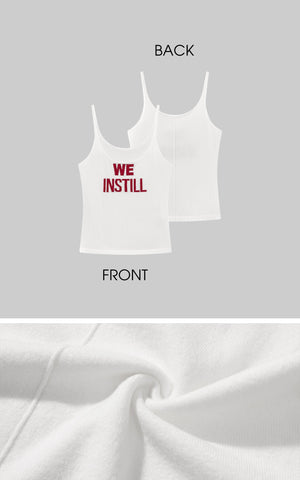 Textured Knit Tank Top with “WE INSTILLâ€?Jacquard Logo