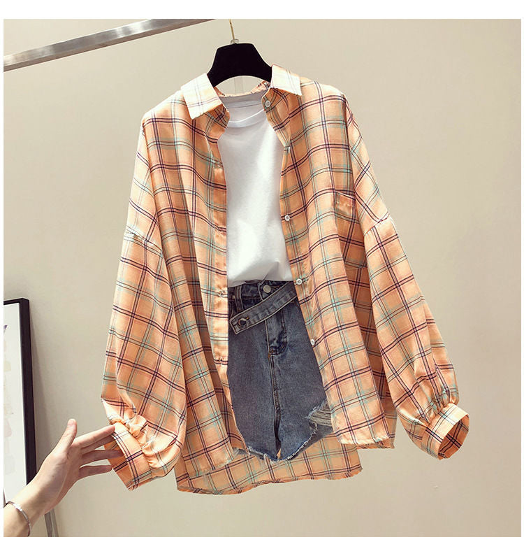 Lovely Plaid Flannel Blouse Shirt