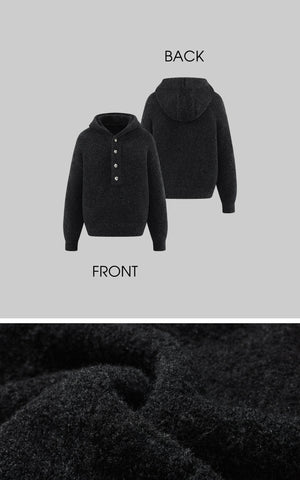 Hooded Textured Knit Jacket