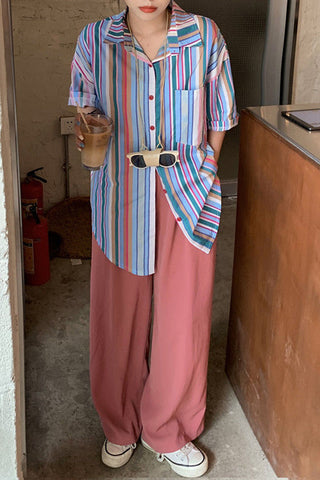Camisa blusa vintage de rayas retro 