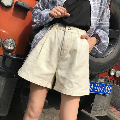 High Waist Apricot Colors Shorts Pants