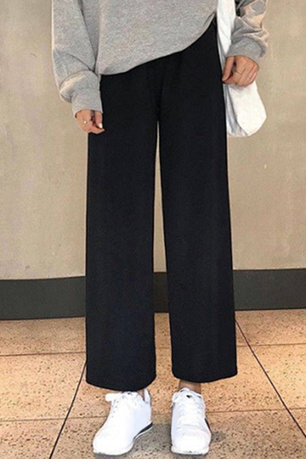 Loose Elastic Waist  Ankle Length Slim Pants