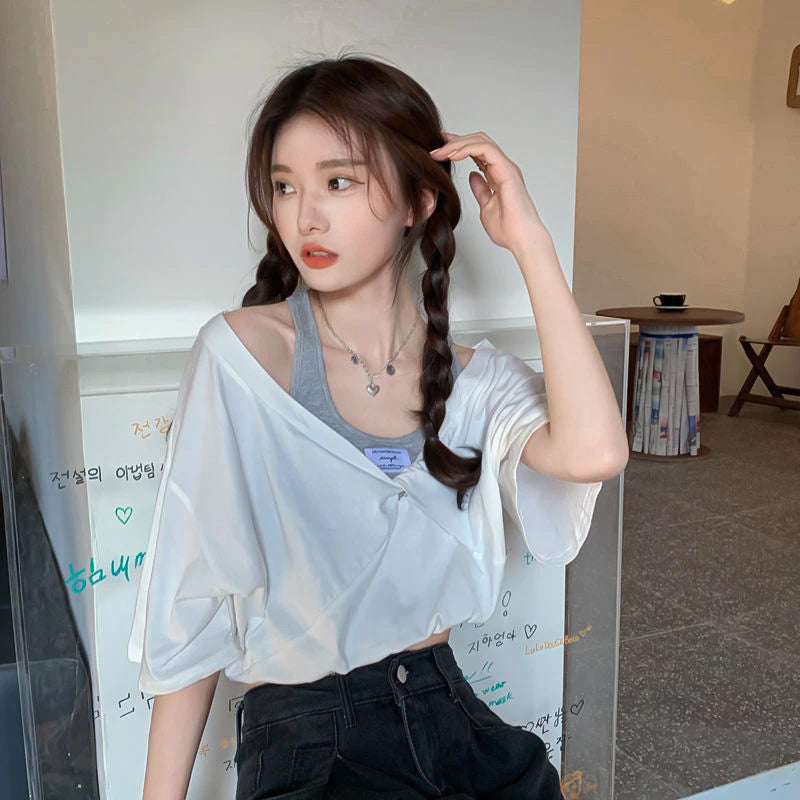 Batwing Sleeve Cropped Slim Shirt