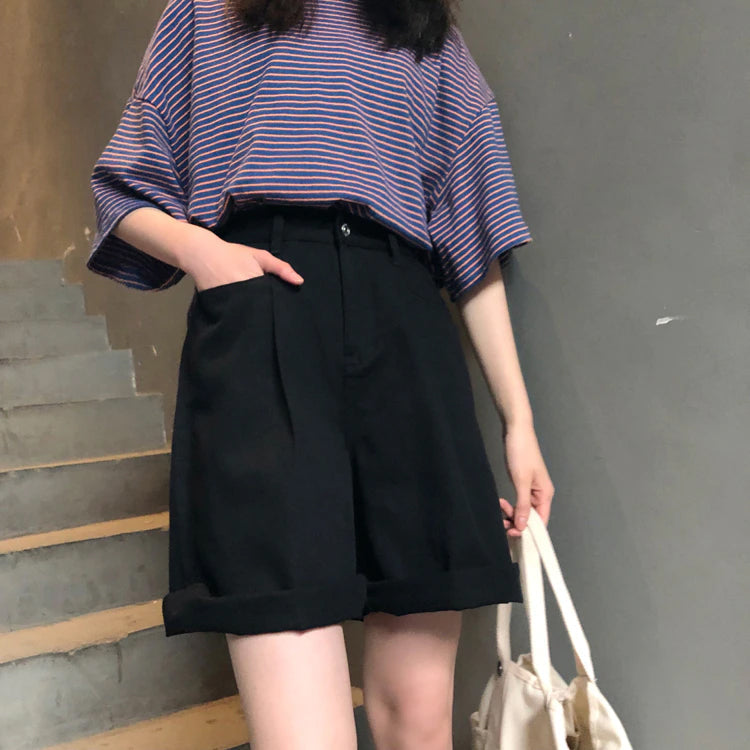 High Waist Wide Leg Colors Shorts Pants