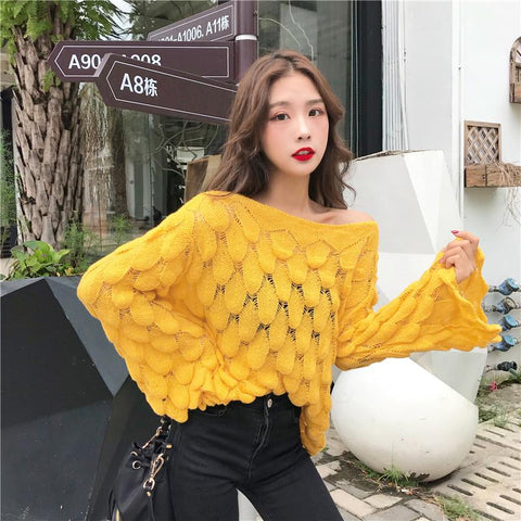 Thin Knitted Hollow Loose Sweater