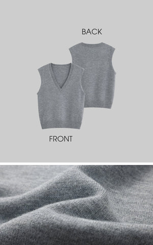 Layered V-Neck Knit Vest