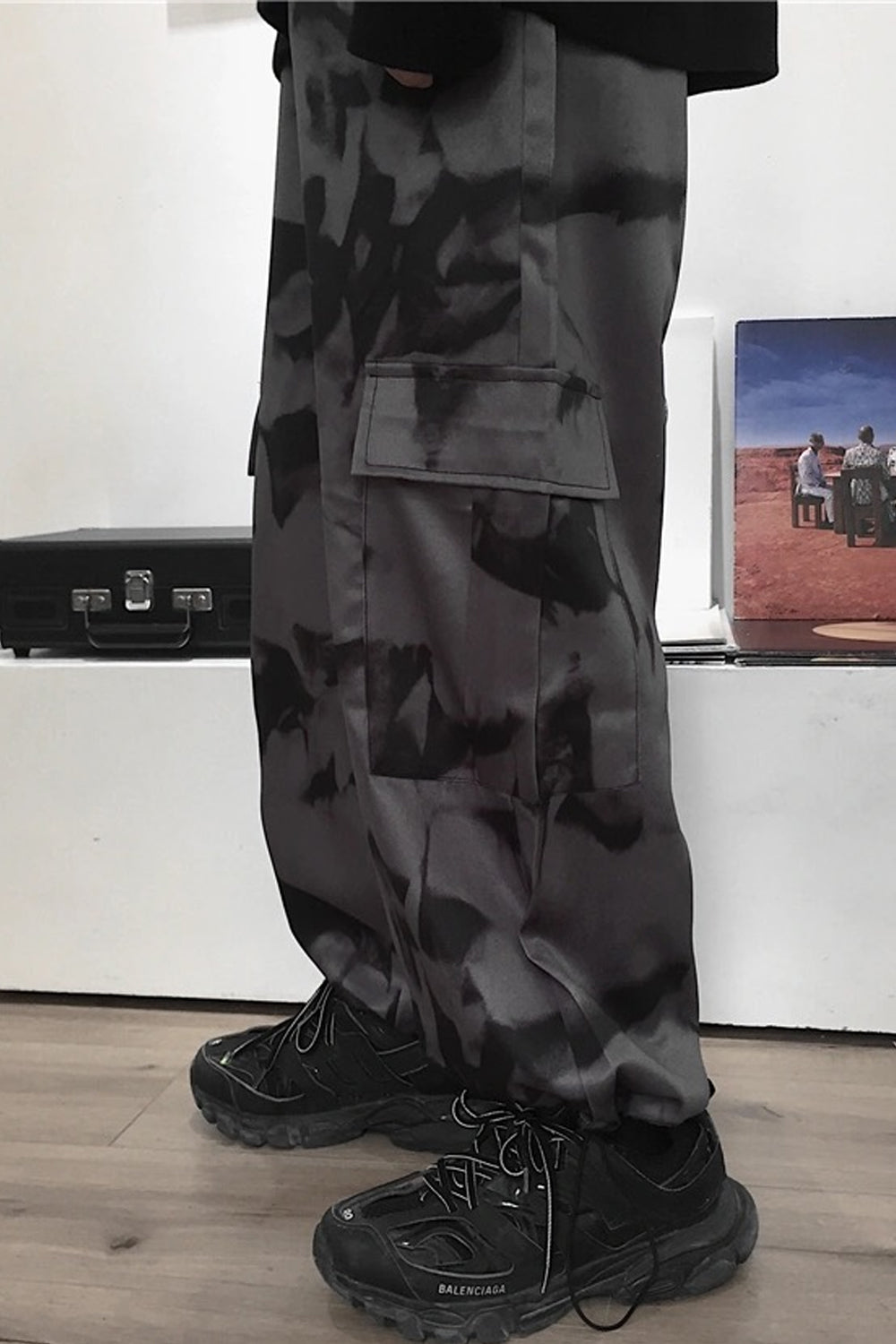 High Waist Tie Dye Wide Leg Cargo Pants