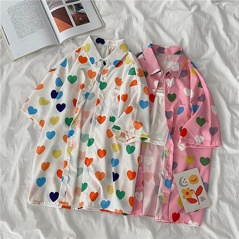 Love Full Printed Casual Blouse Shirt