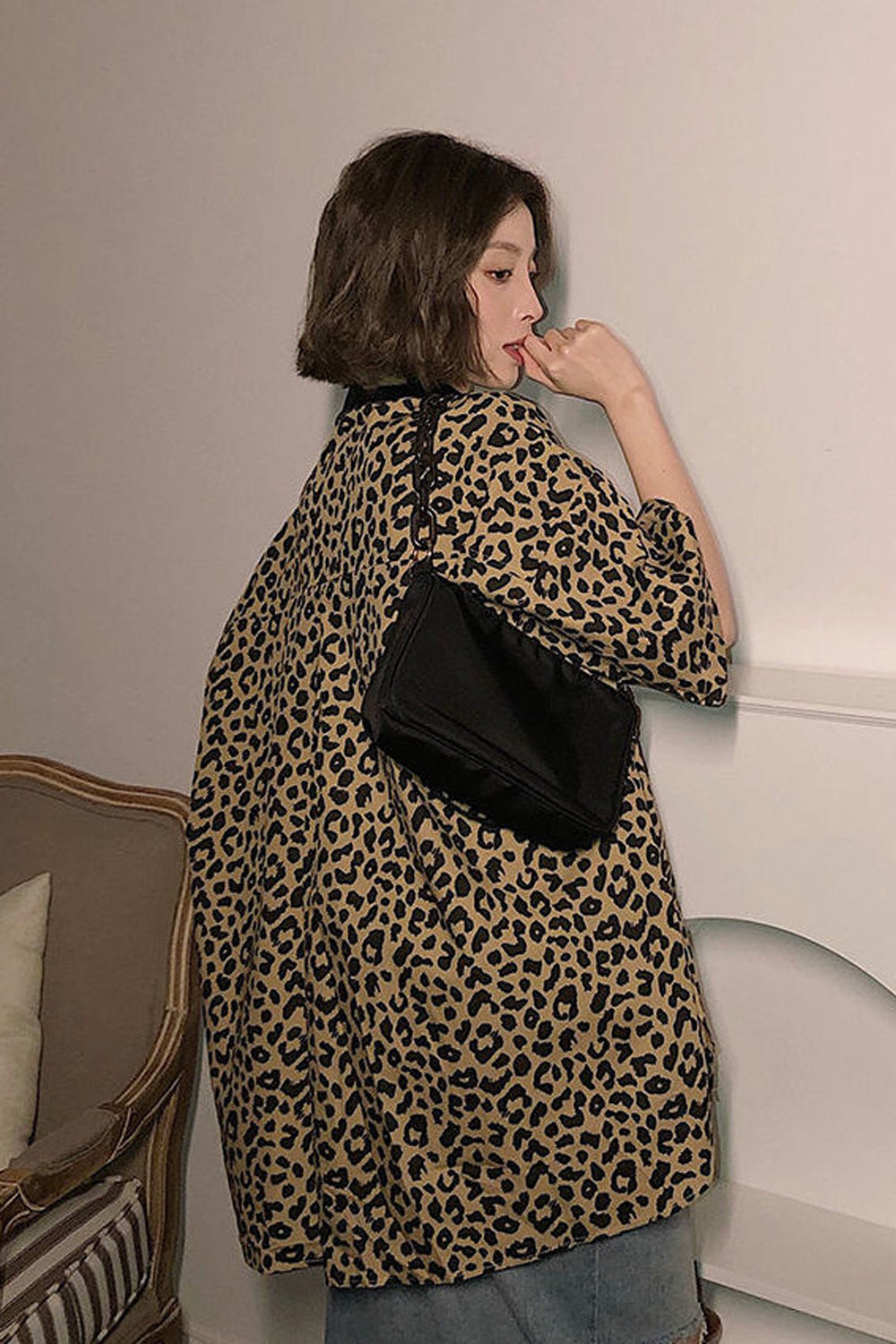 Leopard Pattern Loose Blouse Shirt