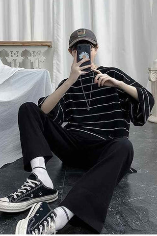 Loose Hip Hop Striped Oversize Shirt