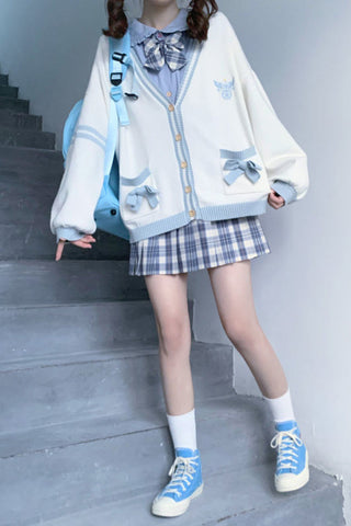 Loose Cute Embroidery Kawaii Cardigan Sweater