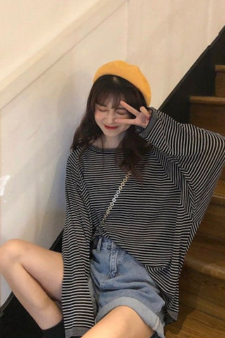 Long Sleeve Casual Striped Thin Shirts