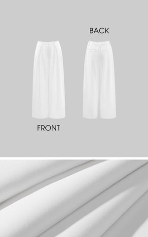 Wide-Leg Tailored Casual Pants with Pleats