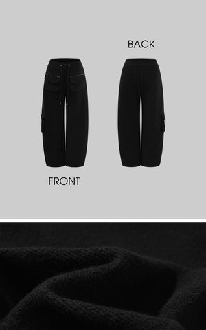 Wide-Leg Utility Sweatpants