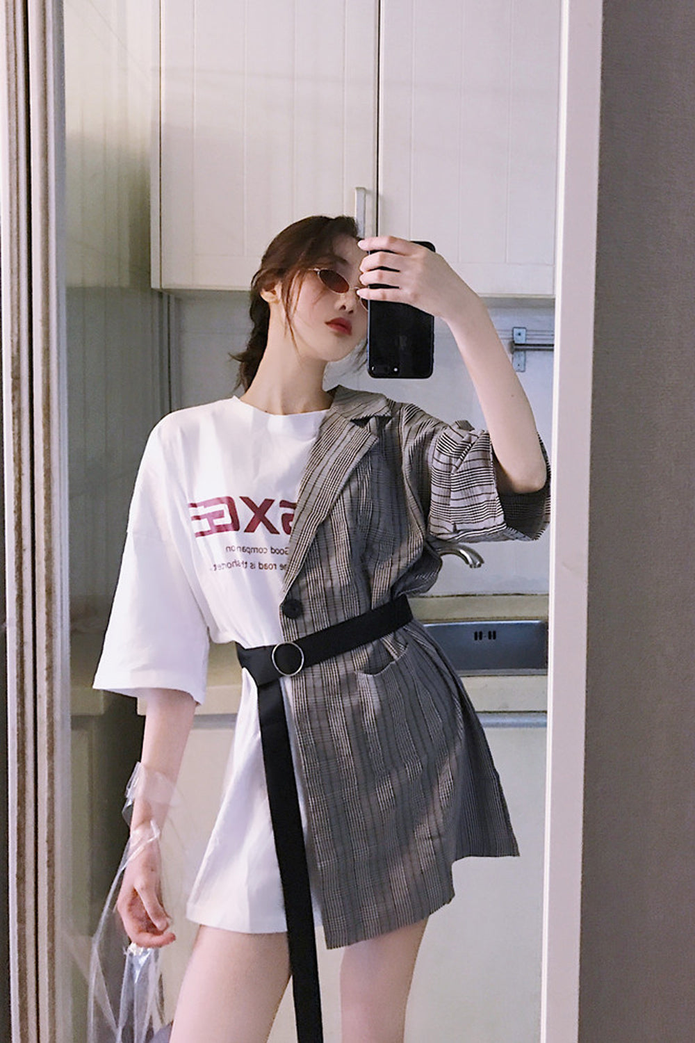 Two Style Stitching Retro Dress