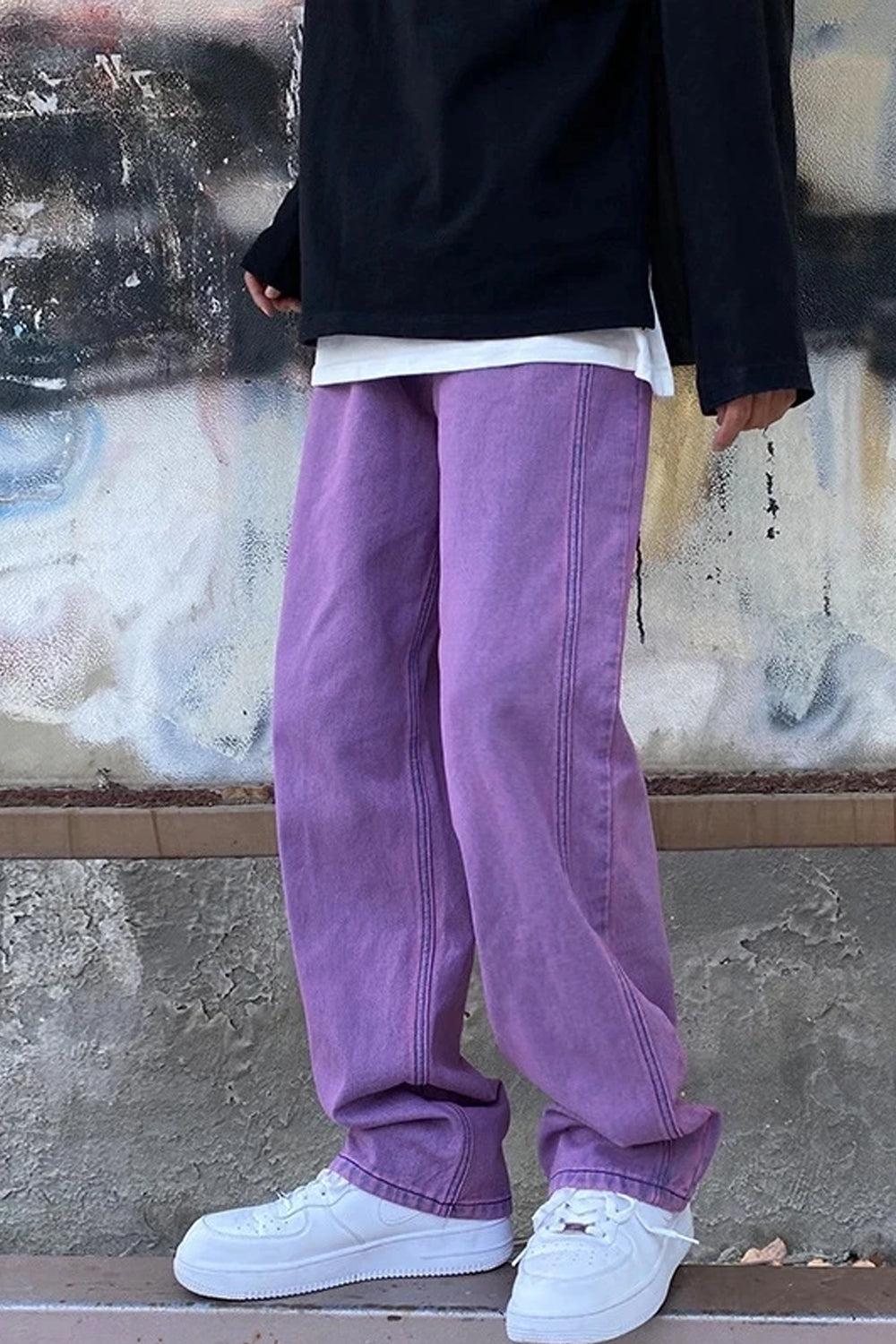High Waist Hip Hop Purple Jeans Pants