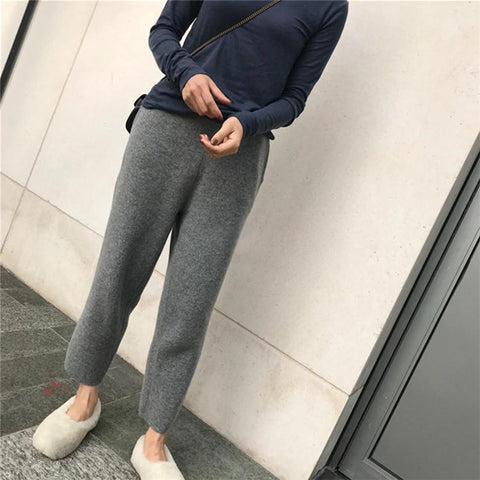 High Waist Elegant Knitted Pants