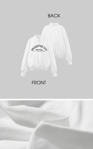 Oversized Polo Sweatshirt with Bold Graphic Print and Streetwear Edge