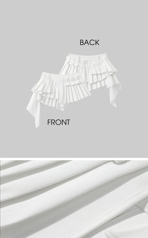 Layered Pleated Mini Skirt Shorts