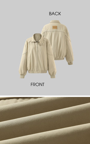 Minimal Zip Jacket with Structured Collar