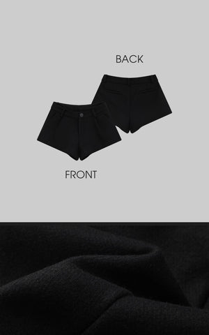 High-Waisted Wool-Blend Shorts