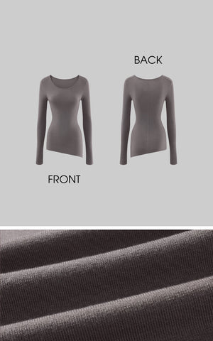 Asymmetric Ribbed Long Sleeve Tee