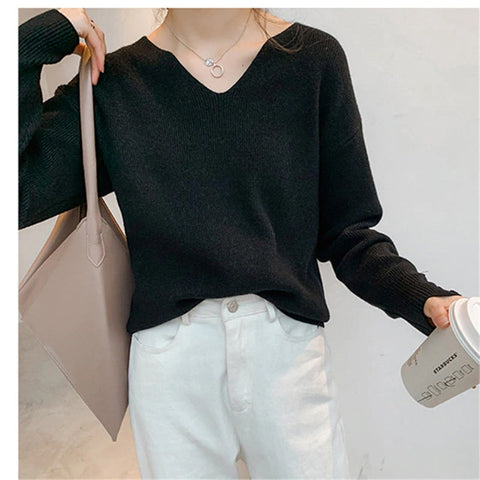 Elegant V-Neck Thin Office Sweater